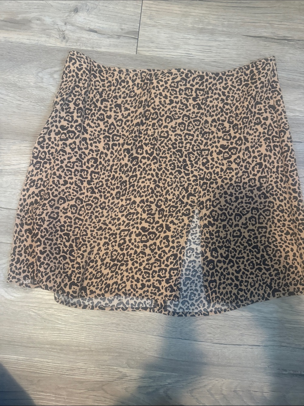 Reformation Leopard-Print Mini Skirt in Tan and Black